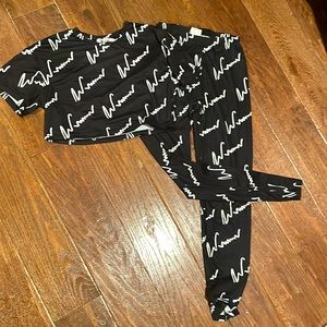 SHEIN girls 10 crop and leggings set